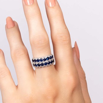 Bague 'Violaine' Or blanc et Saphir
