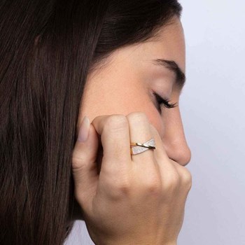 Bague ' Lydie' Or jaune et Diamant