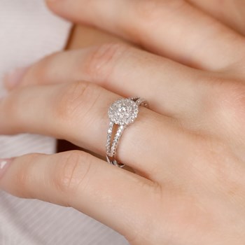 Bague 'Léonore' Or blanc et Diamant