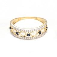 Bague 'Sapphire Crown' Or et Diamants