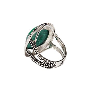 Bague 'Petunia' Malachite 9,40ct et Argent Massif 925/1000