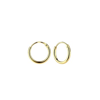 Boucles d'oreilles enfant créoles 10mm en argent 925 plaqué or