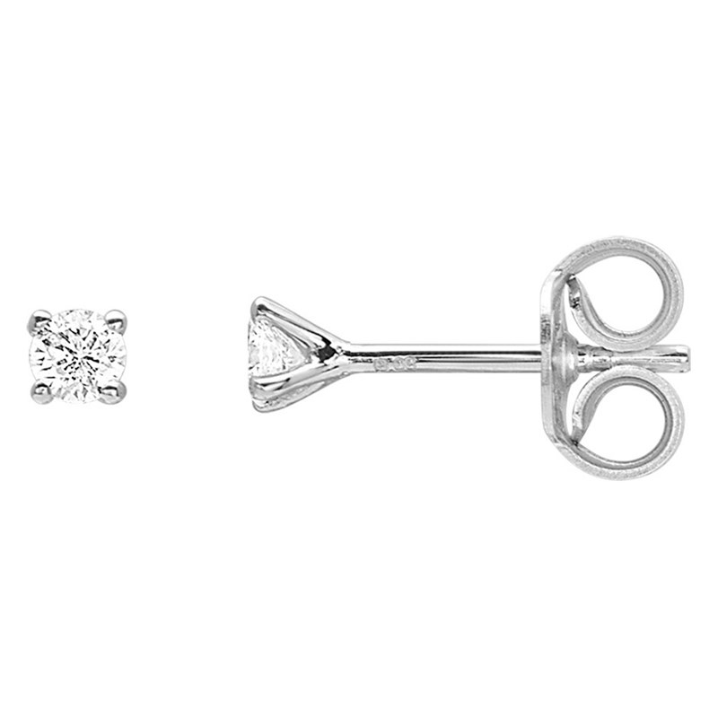 Boucles d'oreilles Diamants 0,08 carats - Or blanc