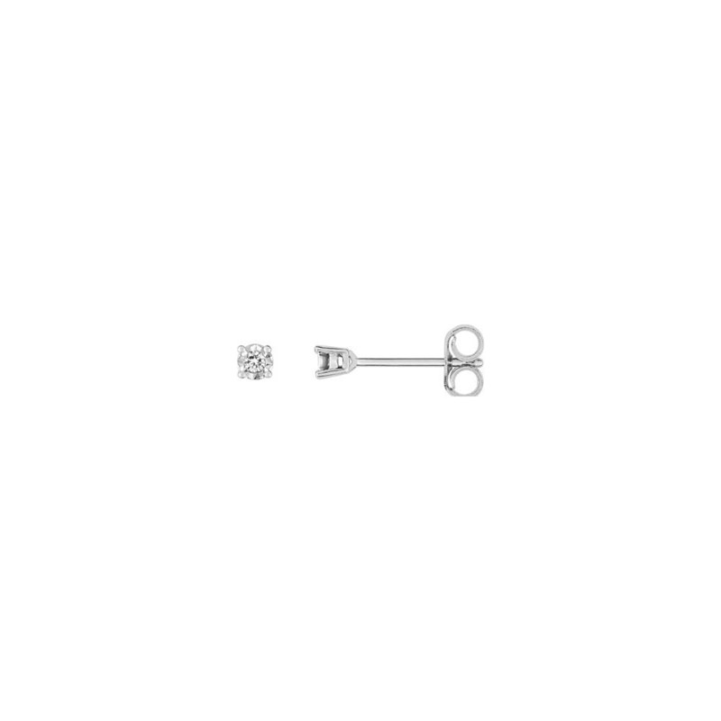 Boucles d'oreilles diamants 0.03CT - Or gris 9 carats