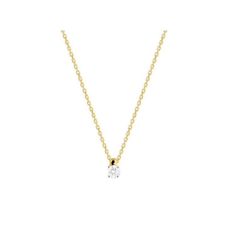 Collier diamant 0.14CT - Or jaune 9 carats