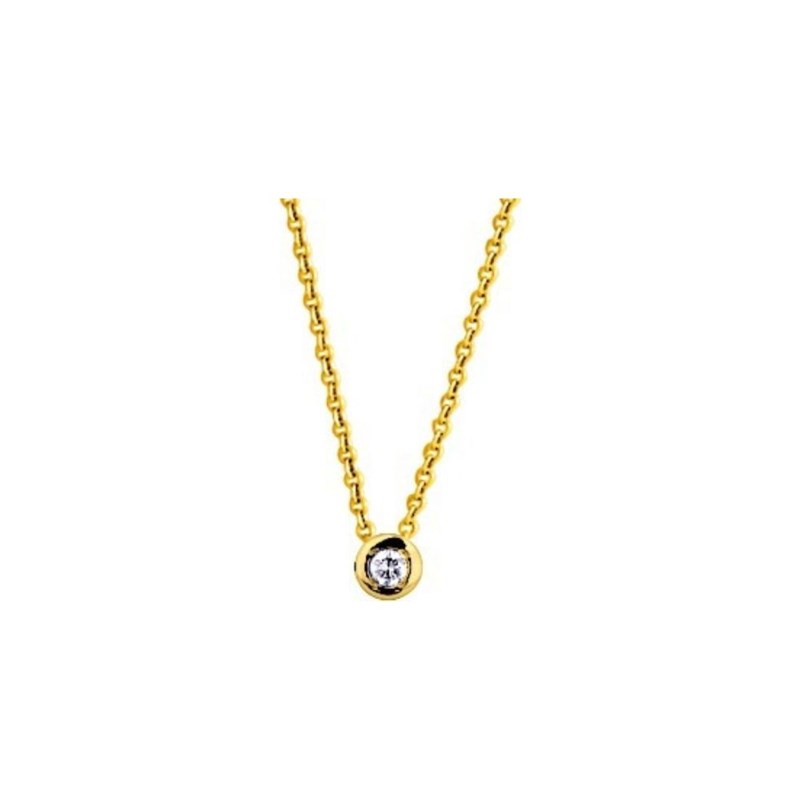 Collier diamant 0.04CT - Or jaune 9 carats