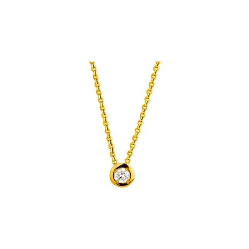 Collier diamant 0.08CT - Or jaune 9 carats