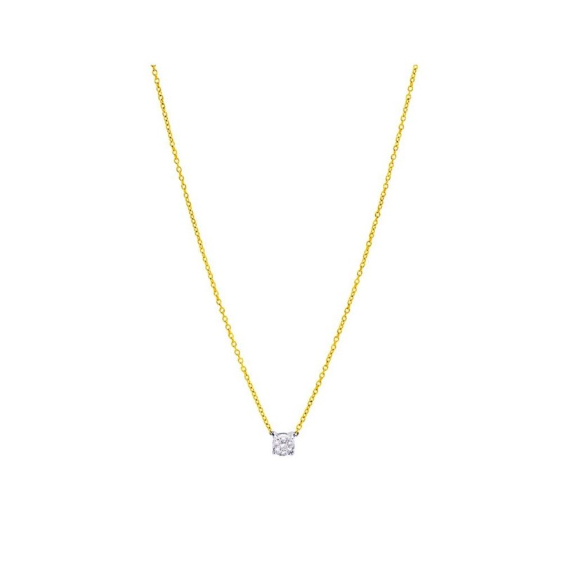 Collier diamants pastillés 0.04CT - Or jaune 9 carats