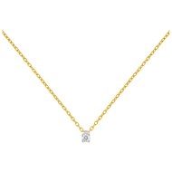 Collier diamant 0.07CT - Or jaune 9 carats