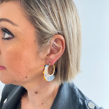 Leopard-print hoop earrings