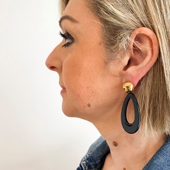 Black dangling earrings