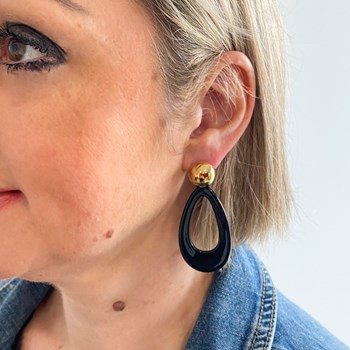 Black dangling earrings