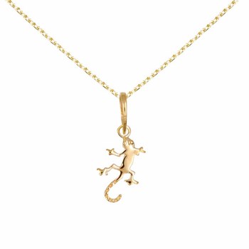 Collier - Pendentif Or Jaune Salamandre - Chaine Dorée