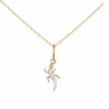 Collier - Pendentif Or Bicolore Salamandre - Chaine Dorée
