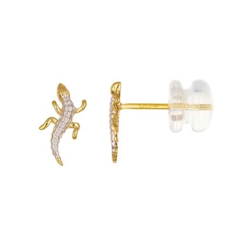Boucles d'Oreilles Or Bicolore Salamandre