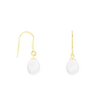 Boucles d'Oreilles Or Jaune Perles de Culture - Dormeuses