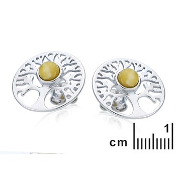 BOUCLE D'OREILLE ARGENT AMBRE