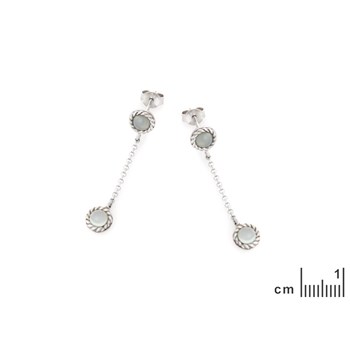 BOUCLE D'OREILLE ARGENT AGATE AQUA
