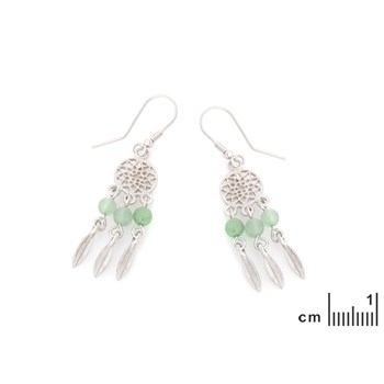 BOUCLES D'OREILLES AVENTURINE ARGENT