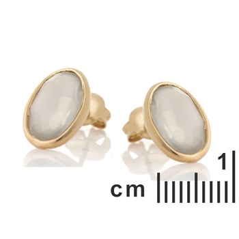 BOUCLES D'OREILLES PIERRE DE LUNE GRIS ARGENT DORE