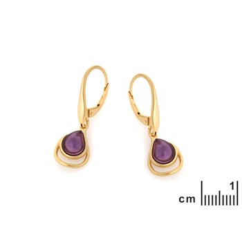 BOUCLES D'OREILLES AMETHYSTE ARGENT DORE