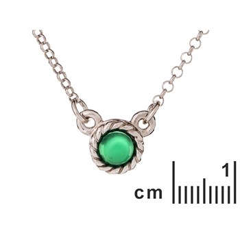 COLLIER ARGENT AGATE VERTE