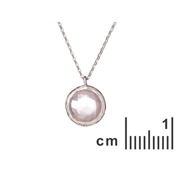 COLLIER ARGENT QUARTZ ROSE