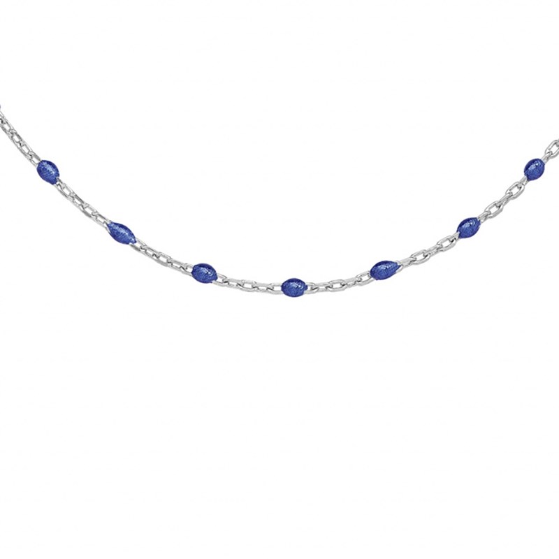 Collier argent - Olives bleu foncé