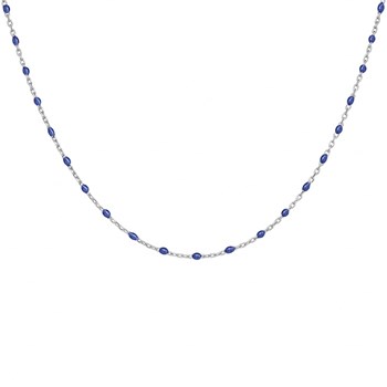 Collier argent - Olives bleu foncé
