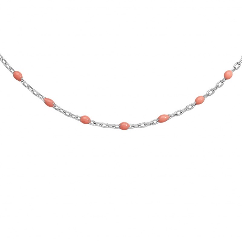 Collier argent - Olives roses