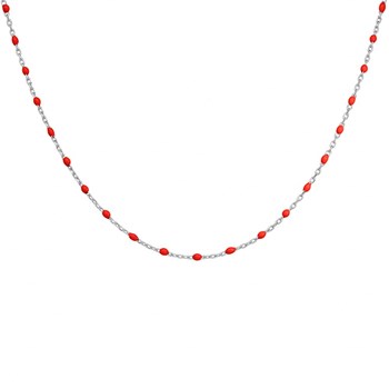 Collier argent - Olives rouges