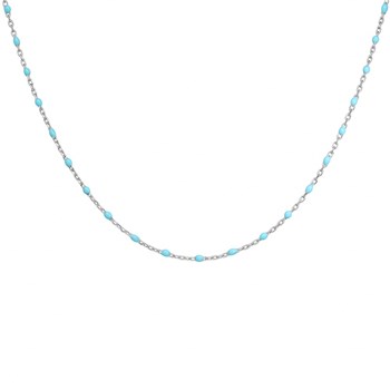 Collier argent - Olives turquoise