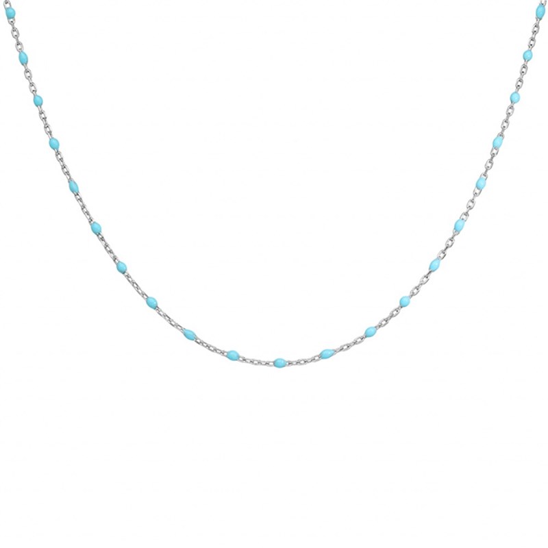 Collier argent - Olives turquoise - vue 2