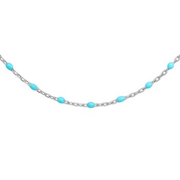 Collier sautoir argent - Olives turquoise