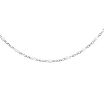 Collier sautoir argent - Olives blanches