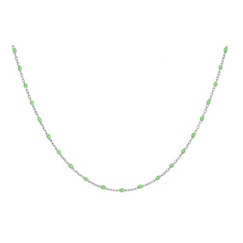 Collier argent - Olives vert fluo