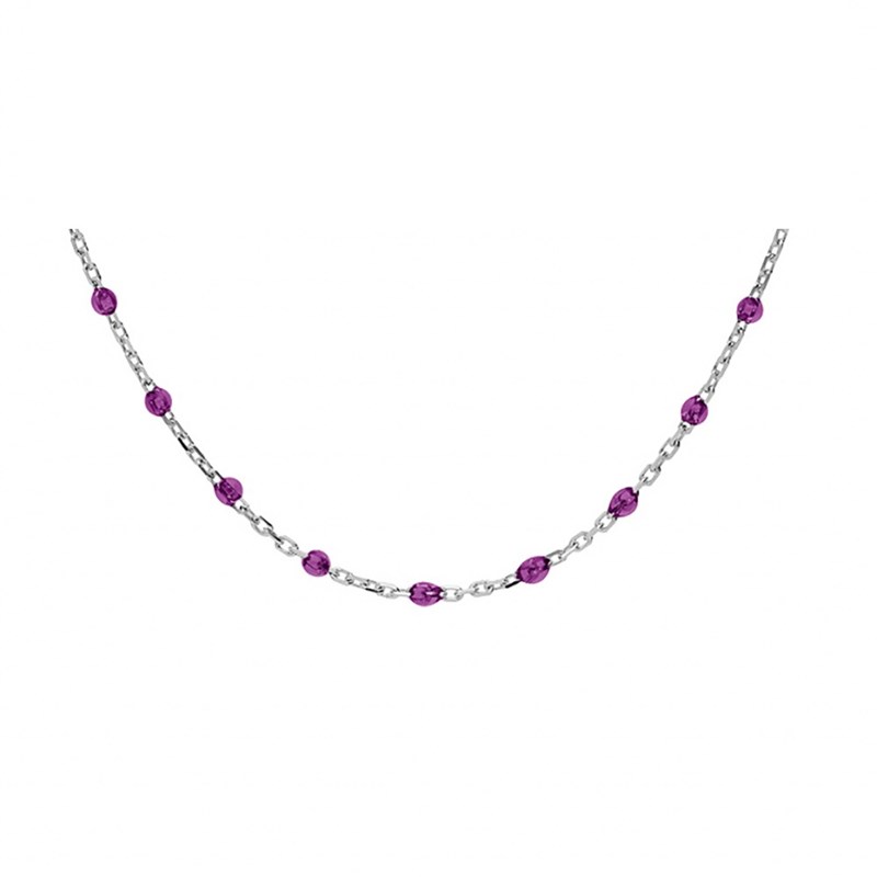 Collier argent - Olives violettes