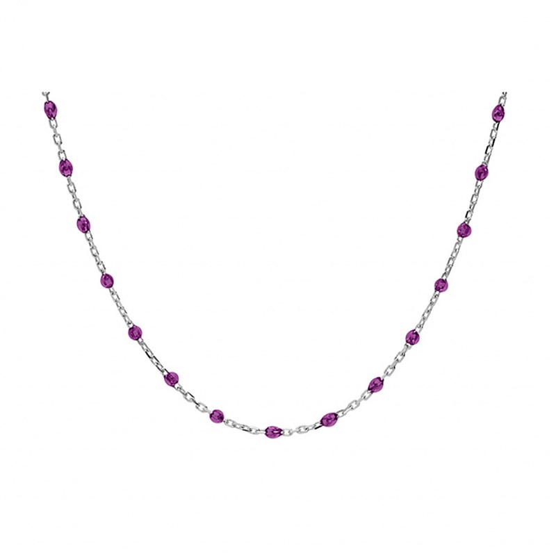 Collier argent - Olives violettes - vue 2