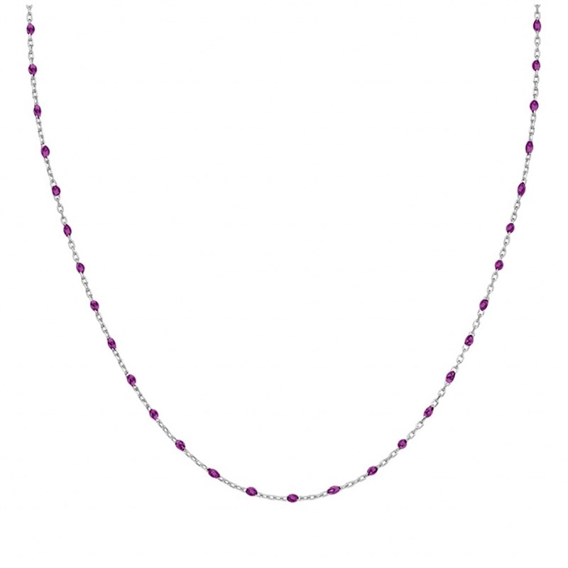 Collier sautoir argent - Olives violettes