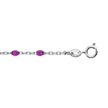 Chaine de cheville argent - Olives violettes