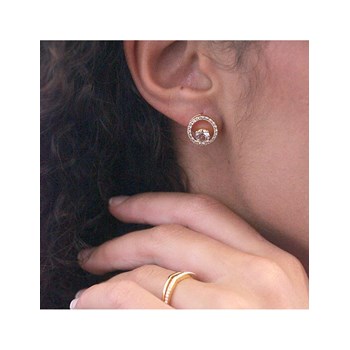 Boucles d'oreilles Desiree  - Doré et cristal