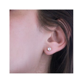 Kristine earrings - Rose gold and crystal