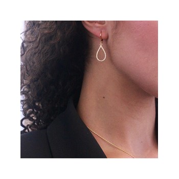 Oorbellen Laelia Bungelende Hoepel - Goud en kristal