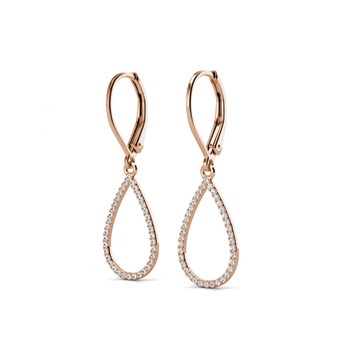 Earrings Laelia Dangling Hoop - Rose gold and crystal