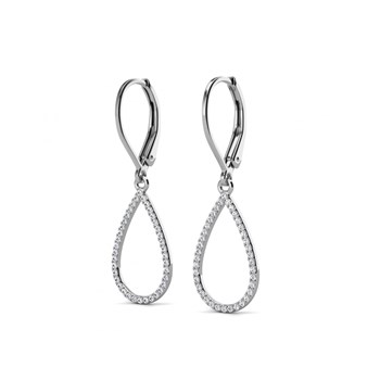 Earrings Laelia Dangling Hoop - Silver and crystal