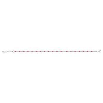 Bracelet argent - Olives rose fluo