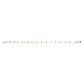 Bracelet argent - Olives orange fluo