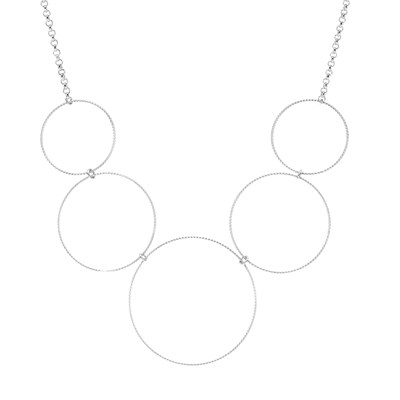 Collier Argent Rhodié Cercles Diamantés ORUSBIJOUX MATY