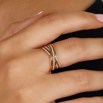 Bague ' Anne' Or jaune et Diamant