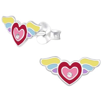 Boucle d'oreille aile coeur en argent 925/1000